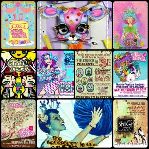 A Collection of 10 years of Stitch Rock flyers!